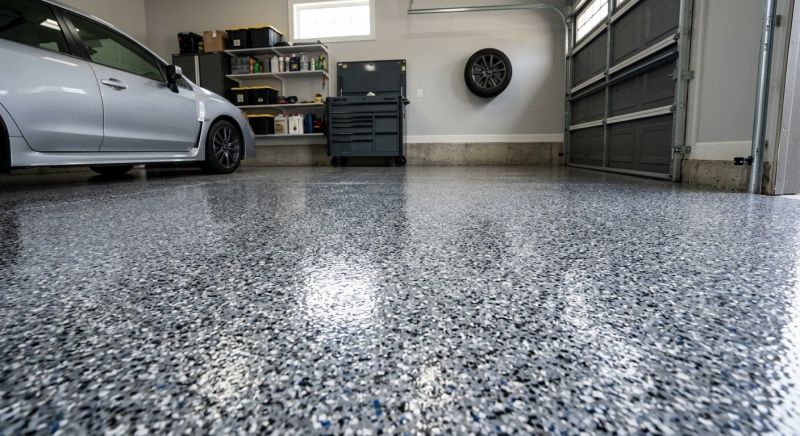 Speckled Garage Floor Painting in Alexandria, VA