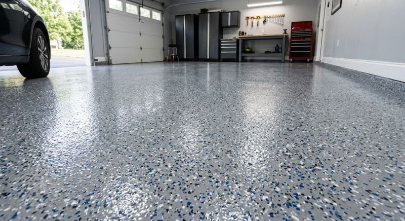Speckled Garage Floor Painting in Loudoun County, VA